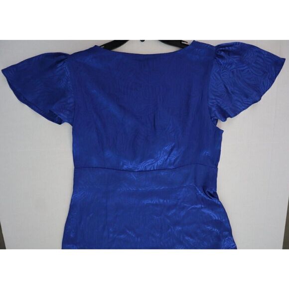 MICHAEL Michael Kors Women Sz 10 Royal Blue Zebra Print Jacquard Tie Dress - Picture 11 of 16